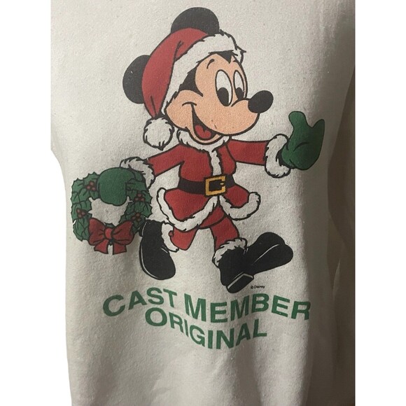 VTG Disney Cast Member Original Sweatshirt Mickey Mouse Holidays Sz Large RARE - Picture 13 of 15